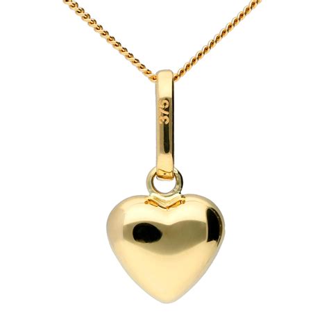 Ct Yellow Gold Heart Pendant Buy Online Free Insured Uk Delivery