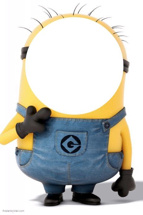 A Cartoon Minion Holding Up A Blank Sign In Front Of Its Face