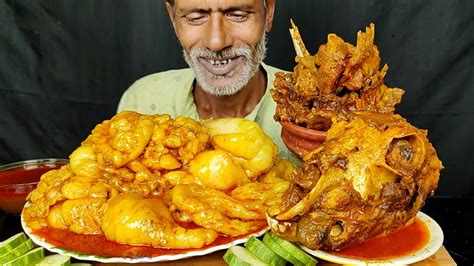 Eating Most Oily Mutton Fat Curry Spicy Mutton Curry Mutton Head