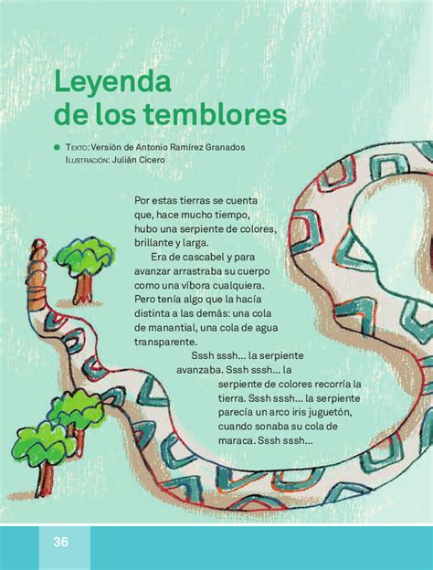 Leyenda De Los Temblores Español Lecturas 3ro ~ Apoyo Primaria