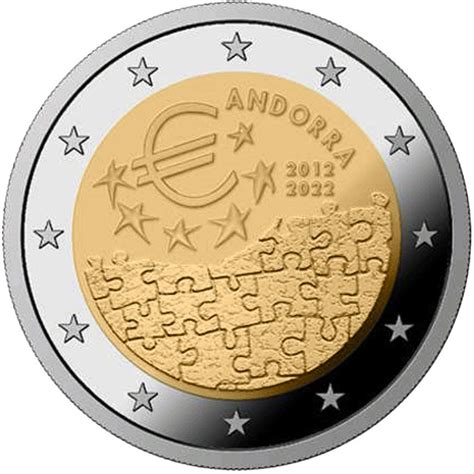 2 Euro Coin 10 Years Of Currency Agreement Between Andorra And The Eu