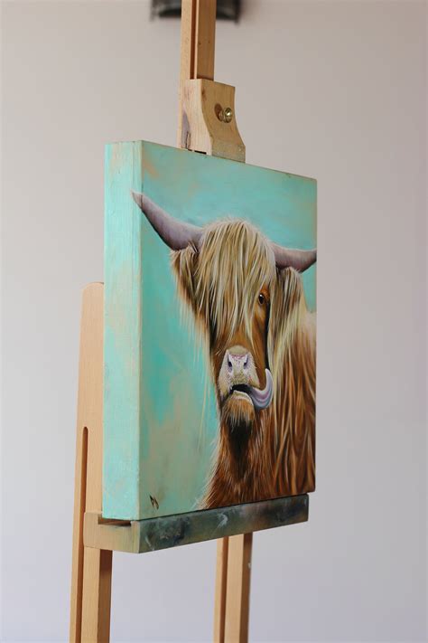 Highland Cow Oil Painting Scottish Wildlife Etsy Uk