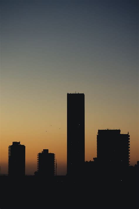 City Buildings Silhouettes Twilight Dark Hd Phone Wallpaper Peakpx
