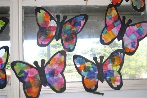 Butterfly Suncatchers Tissue Paper Craft Spring Art Paper