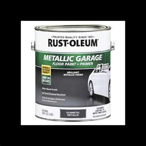 Rust Oleum 349353 Metallic Garage Gunmetal Concrete Metallic Floor