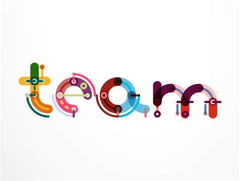 Premium Vector Team Word Lettering Banner