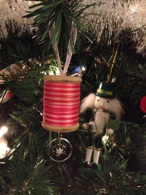 Piecrust Thread Spool Christmas Ornaments