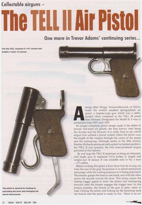 Tell Pistol Adams Trevor Vintage Airgun Articles Vintage