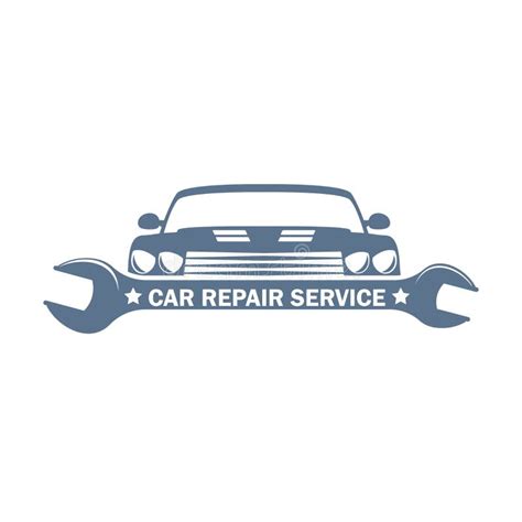 Car Repair Service Monochrome Logo Stock Vector Illustration Of