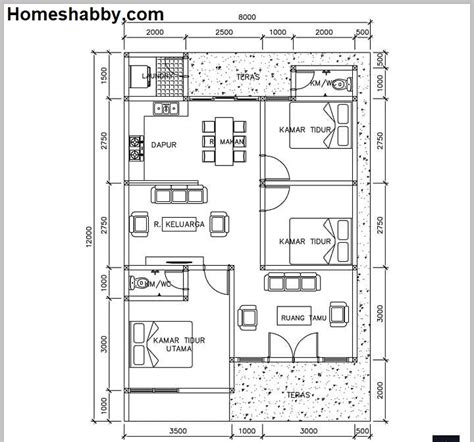 Gambar Denah Rumah Sederhana Penempatan Kusen K Dekorasi Rumah