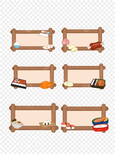 Hand Drawn Cartoon Cute Food Border Collection Border Wood Food Png Transparent Clipart Image