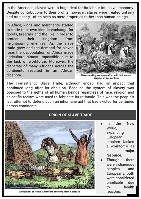 Transatlantic Slave Trade Facts Worksheets Origin And Aftermath