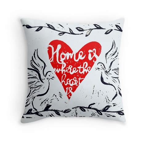 Home Is Where The Heart Is Red Home Decor Red Ts Throw Pillows