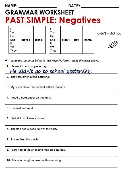 Pin By Perla Perez On Worksheets English Grammar Simple Past Tense