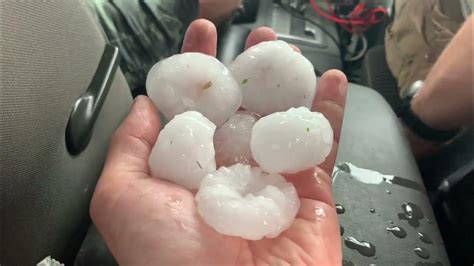 Golf ball-sized hail hits Texas during severe thunderstorm - YouTube