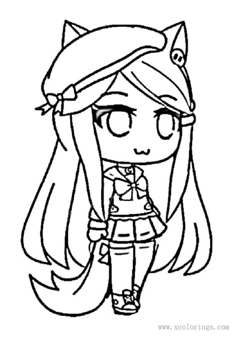 Gacha Life Girl With Hat Coloring Pages Cute Drawings Cute Coloring