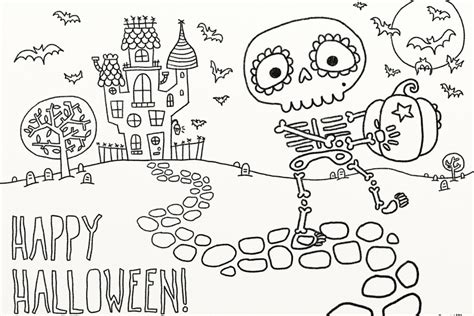 Halloween Skeleton Coloring Pages Coloring Home