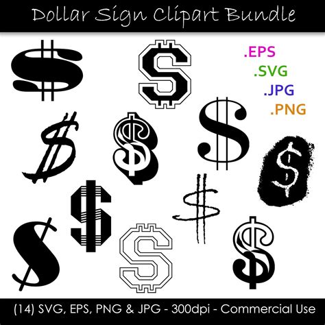 Dollar Sign Svg Bundle Dollar Sign Clip Art Dollar Sign Cut Files Svg