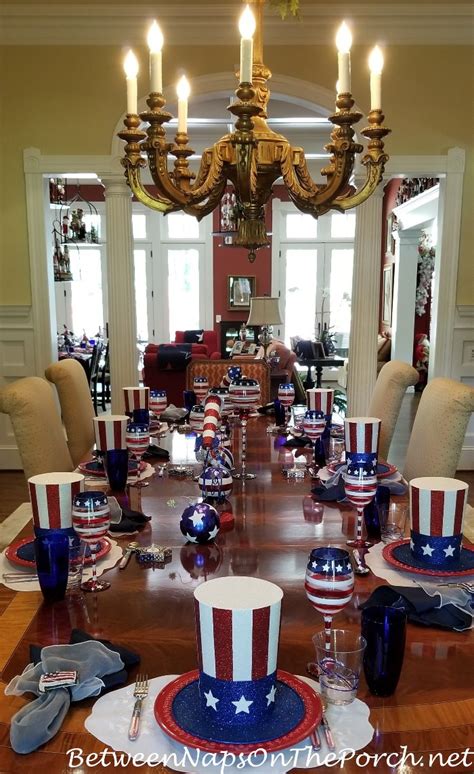 Festive Table Setting For A 4th Of July Patriotic Celebration