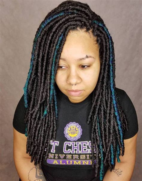 Locs With Turquoise Highlights New Natural Hairstyles Faux Locs