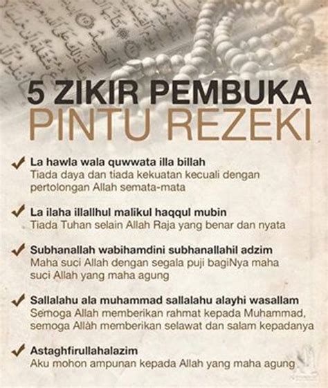 Zikir itu adalah jalan pintas atau jalan termudah untuk mendekatkan diri kepada allah. My Kuali: Zikir pembuka rezeki