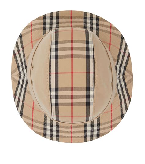 Burberry Neutrals Cotton Gabardine Vintage Check Bucket Hat Harrods Uk