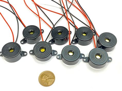 mavin 8 pieces buzzer alarm active piezo 3v 5v 6v 12v 24v continuous sound dc 85db c20