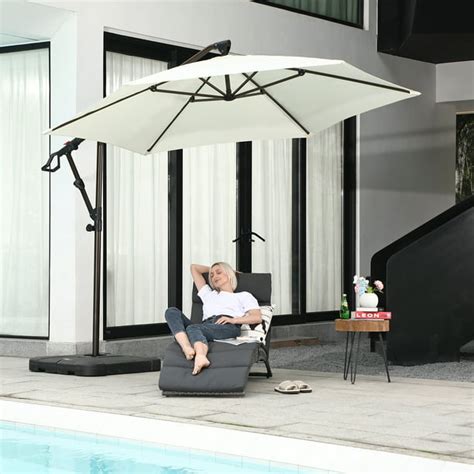 Cobana 9 4ft Offset Hanging Patio Umbrella Outdoor Cantilever Aluminum Umbrella With 360