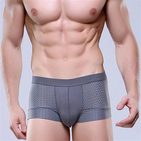 men s sexy silk breathable mesh hollow boxer underwear in boxers from underwear and sleepwears on