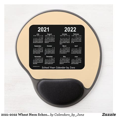 2021 2022 Wheat Neon School Year Calendar By Janz Gel Mouse Pad