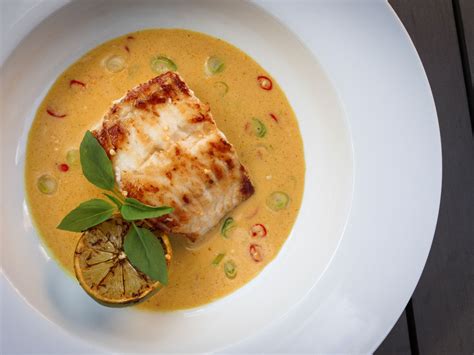 Rock Turbot With Thai Yellow Coconut Broth And Scorched Lime Ravenous Fox