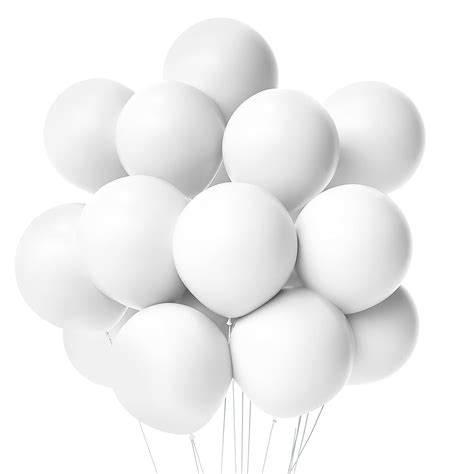 Janinus Pastel White Balloons Party Balloons 50 Pcs 12inches White