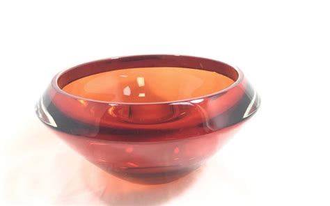 Sold Price Vintage Bright Red Art Glass Bowl June 5 0119 6 30 Pm Edt