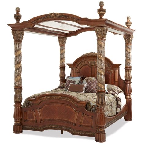 Check spelling or type a new query. Villa Valencia Grande Marble Poster Canopy Bed by AICO ...