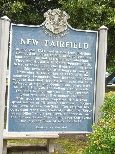 New Fairfield Historical Marker New Fairfield Connecticut