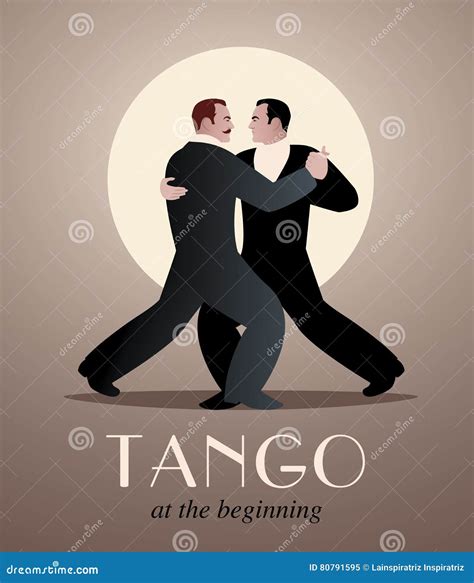 Two Men Dancing Tango Stock Illustration Illustration Of Latin 80791595