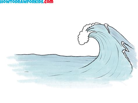 How To Draw An Ocean Wave Step By Step Easy Drawing Tutorial