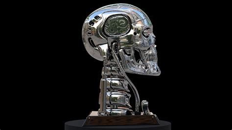 Terminator T 800 Skull Bust 3d Print Stl Model Diorama 3d Model 3d