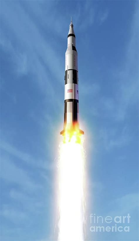 Saturn 5 Rocket During Launch Photograph By Mark Garlickscience Photo