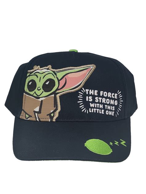 Kids Youth Star Wars Baby Yoda Grogu Baseball Hat Cap Black Force Is