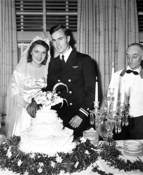 Barbara And George H W Bush On Their Wedding Day Rye New York January 6 1945 [1301x1592