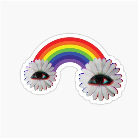 Dreamcore Weirdcore Aesthetics Rainbow Flower Eyes Sticker For Sale