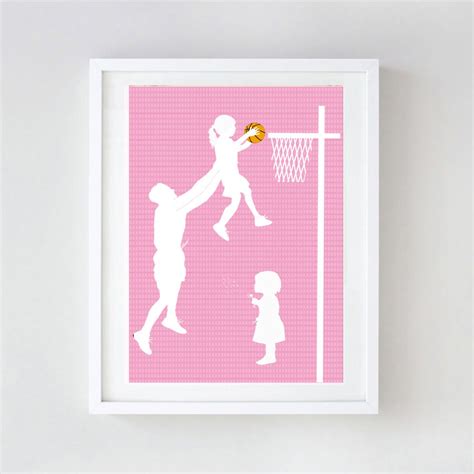 father and daughter playing basketball fine art print etsy