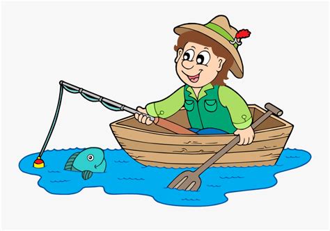 Download fishing clipart stock vectors. Fishing Clip Fisherman - Cartoon Fisherman In Boat , Free ...