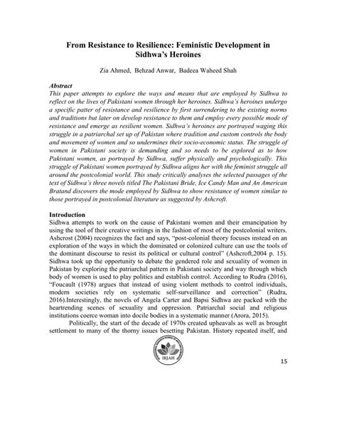 Pdf From Resistance To Resilience Feministic Development In Sidhwas