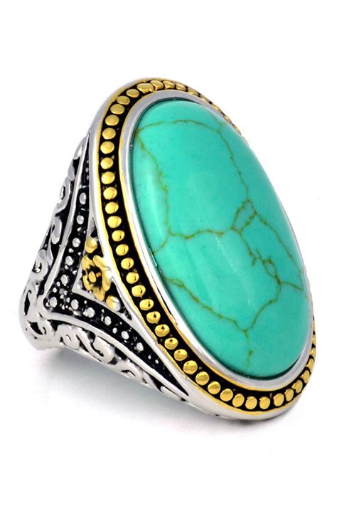 Turquoise Cabochon Oval Ring On Hautelook Jewelry Jewelry Lover