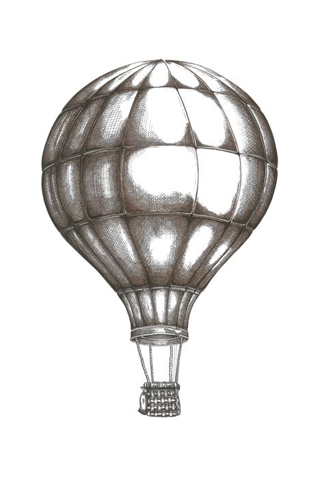 Hot Air Balloon Line Drawing Free Download On Clipartmag