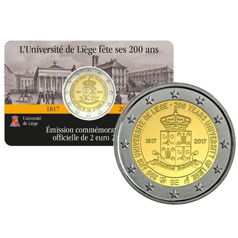 2017 2 Euro Belgium 200 Years University Of Liège French Side