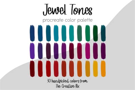 Jewel Tones Procreate Palette 30 Colors Color Palette Etsy