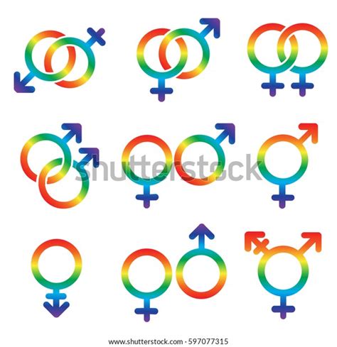 gender sexual orientation icon set lgbt stock vector royalty free 597077315 shutterstock